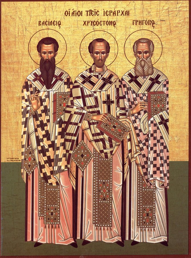 Trei ierarhi: Vasile cel Mare, Grigore Teologul și Ioan Gură de Aur