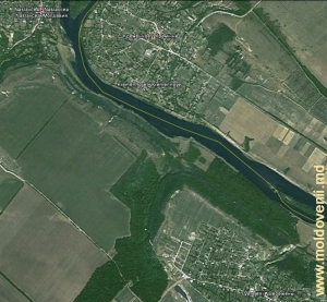 Malul Nistrului de la satul Naslavcea pînă la satul Verejeni pe harta Ggoogle