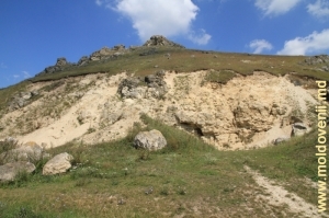 Толтровый массив и скала Циглэу в долине р. Лопатник на окраине с. Коржеуць