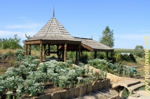Popas turistic ‒ fîntînă cu acoperiş şi pavilioane sculptate în lemn, raionul Răşcani
